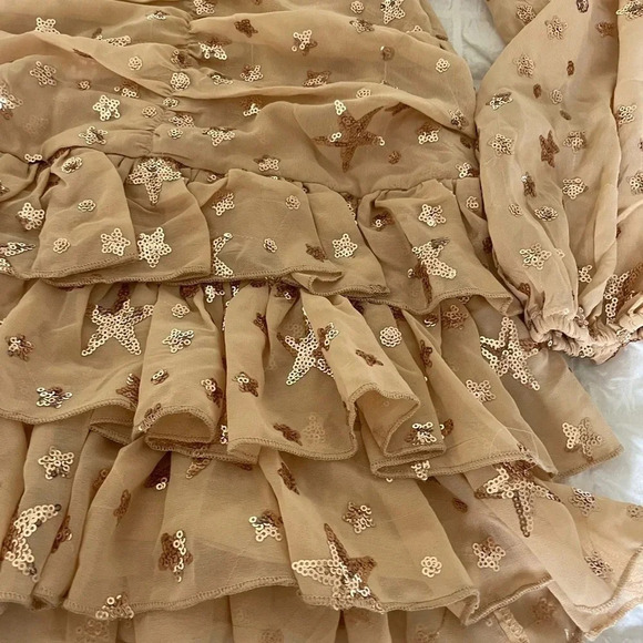 RARE Boohoo star sequin ruffle mini dress - Picture 5 of 12